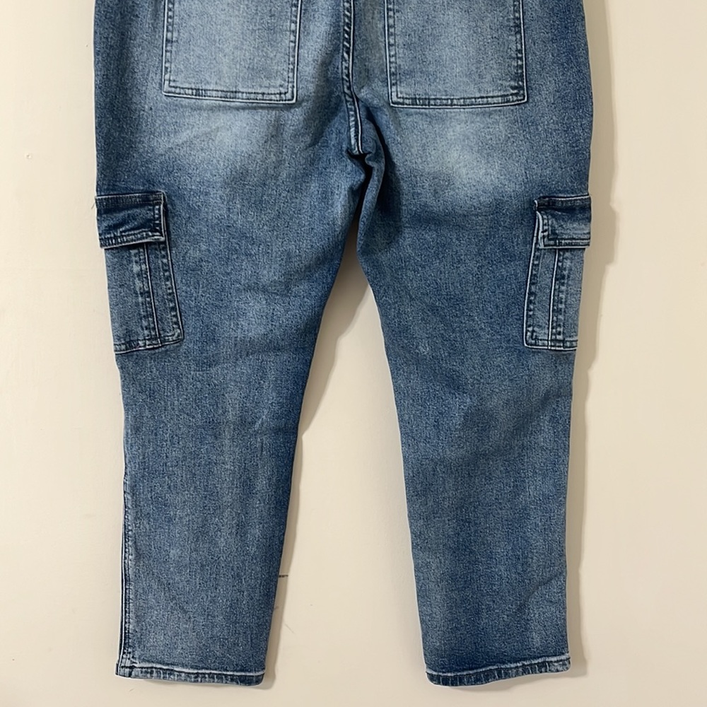 NWT Kancan Avery Straight Leg High Rise Cargo Jeans Dark Wash Size 29 - Picture 11 of 12